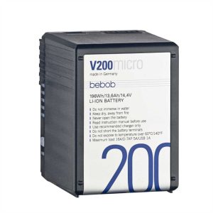 A photo of a Bebob 200 Micro V-Lock Battery, on a white background.